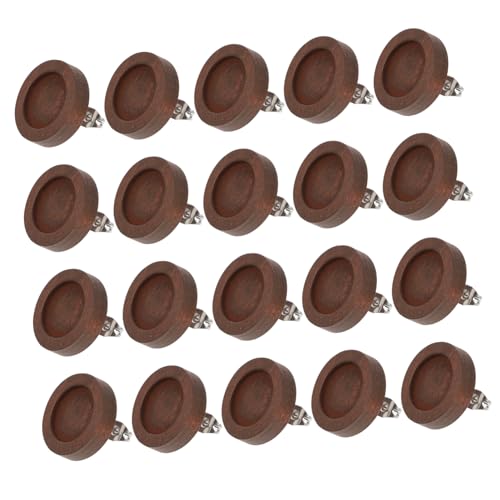 Tofficu 30 Stück Teiliges Holz Ohrring Basis Earring Bezel Trays mit Edelstahl Stift DIY Ohrstecker Basteln Zubehör für Damen Schmuckherstellung in Dunkelbraun von Tofficu