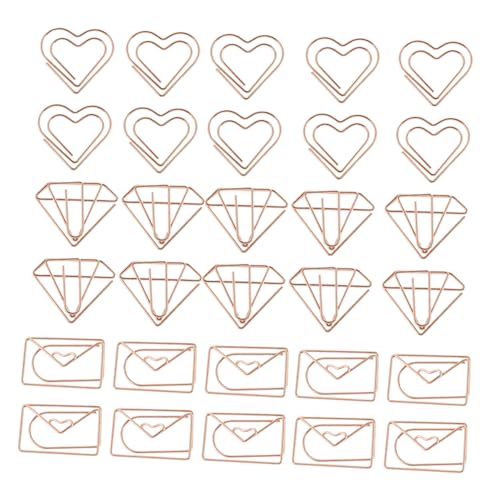 Tofficu 30 Stück Teiliges Kleine Papierklammern aus Metall mit Umschlag designs in Roségold Dekorative Büroklammern für Scrapbooking Briefe und Bürobedarf Langlebig und Tofficu 30 Stück Teiliges Kleine Papierklammern aus Metall mit Umschlag designs in Roségold Dekorative Büroklammern für Scrapbooking Briefe und Bürobedarf Langlebig und von Tofficu