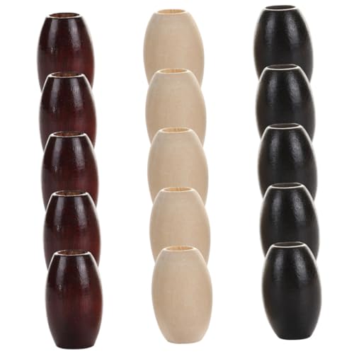 Tofficu 30 Stück Teiliges Oval Holzperlen Große Holzperlen in Natur Weinrot DIY Schmuckzubehör für Armbänder Halsketten Basteln Dekoration Tofficu 30 Stück Teiliges Oval Holzperlen Große Holzperlen in Natur Weinrot DIY Schmuckzubehör für Armbänder Halsketten Basteln Dekoration von Tofficu