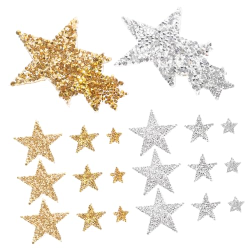 Tofficu 30 Stück Teiliges Sternförmige Glitzer Aufbügel patches Bügelflicken für Kleidung DIY Dekoration und Reparatur Geeignet für Taschen Hüte Schuhe von Tofficu