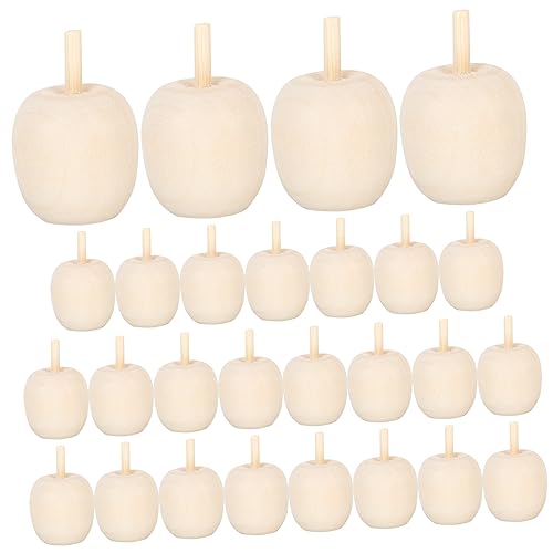Tofficu 30 Stück Teiliges Unbemaltes Holzfrucht für DIY Bastelprojekte Naturbelassene Holzfrüchte zum Bemalen und Dekorieren Kinderhandwerk Feinmotorik und Fantasie von Tofficu