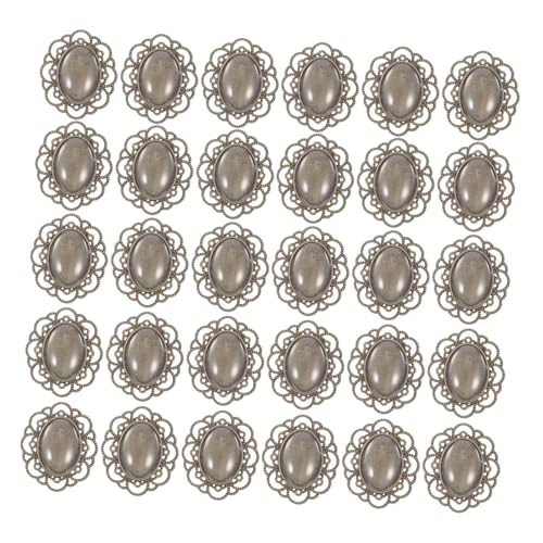 Tofficu 30 Stück Teiliges Vintage Broschen Legiertem mit Antiken Trägern und Glasdom DIY Bastelset für Individuelle Schmuckgestaltung als Geschenk für Kreative Erwachsene von Tofficu