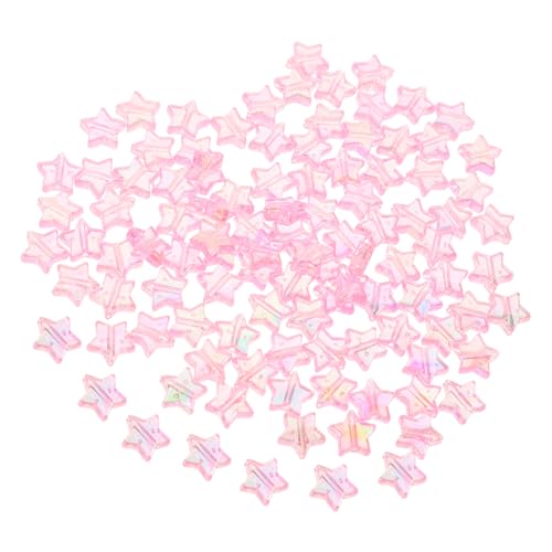 Tofficu 300 Stück DIY Fünfzackige Stern Perlen Kreative Acrylperlen für Armbänder und Schmuckherstellung Umweltfreundliche Handwerksperlen Rosa für Bastelprojekte von Tofficu