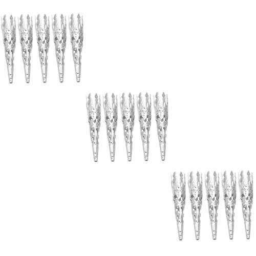 Tofficu 300 Stück Langer Trompetenblumenhalter Blüten Eisenperlenkegel Trompetenform Perlenkappen für Diy Schmuckherstellung Silber von Tofficu