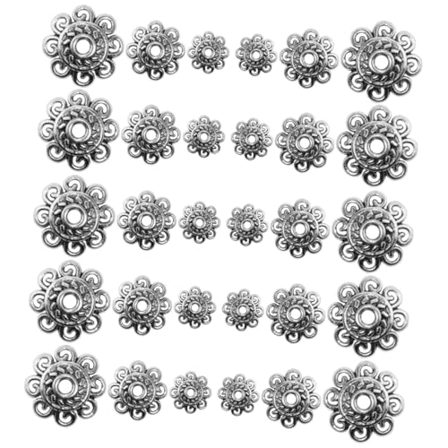 Tofficu 300 Stück Teiliges Vintage Blüten Perlenkappen aus Legierung Große Schmuck Endkappen für DIY Armbänder Halsketten Basteln Antikes Silber Mix für Kreative Schmuckherstellung Tofficu 300 Stück Teiliges Vintage Blüten Perlenkappen aus Legierung Große Schmuck Endkappen für DIY Armbänder Halsketten Basteln Antikes Silber Mix für Kreative Schmuckherstellung von Tofficu