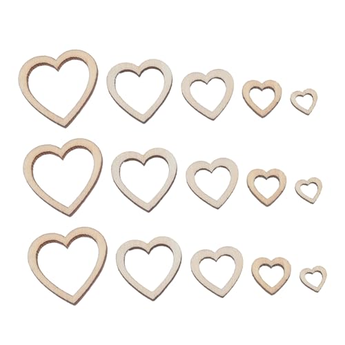 Tofficu 300 Stück Unvollendete Naturholz Herzen für Diy Projekte Hochzeiten und Valentinstag Dekorationen Vielseitig Einsetzbar für Kreative Bastelideen von Tofficu