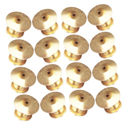 Tofficu 32 Stück Hochwertige Kartenkappe Stifthalter Anstecknadeln für Hüte Broschen Metall Pin-Verschlüsse Sicherungsstiftverschluss Sicherungsstiftverschlüsse Zinklegierung Golden von Tofficu