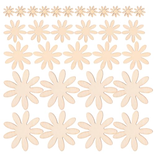 Tofficu 350 Stück Teiliges Holzblumen zum Bemalen Handgefertigte Blütenformen aus Holzscheiben Unvollendete Holzblumenausschnitte für Kreative DIY Projekte Feinmotorischer Fähigkeiten und von Tofficu