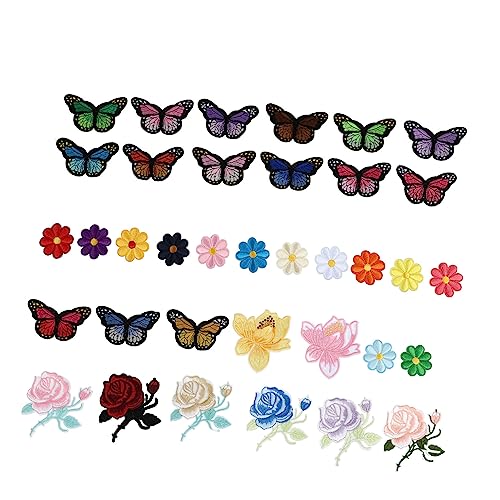 Tofficu 36 Stück Teiliges Blumen Schmetterlings aufnäher zum Aufbügeln Baumwollstoff Patches mit Hotmelt kleber Langlebig und Modisch für Kleidung Jeans DIY nähzubehör Tofficu 36 Stück Teiliges Blumen Schmetterlings aufnäher zum Aufbügeln Baumwollstoff Patches mit Hotmelt kleber Langlebig und Modisch für Kleidung Jeans DIY nähzubehör von Tofficu