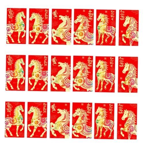 Tofficu 36 Stück Traditionelle Chinesische Rote Umschläge Pferdejahr Design Festliche Hongbao für Frühlingsfest Hochzeit Geburtstag Feier von Tofficu
