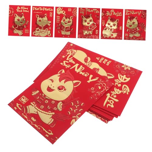 Tofficu 360 Stück Kreative Rote Umschläge Für Das Jahr Des Pferdes Roter Umschlag Geldumschläge Zum Neujahrsfest Rotes Paket Umschläge Chinesisches Ang Pao Papier von Tofficu