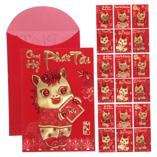 Tofficu 360 Stück Lunar Ets Für Das Jahr Vietnamesische Et Bao Taschen Umschläge – Rot Die Geschenke Und Pao Spring Ang Of Horse Hong Bags „Hochzeit“ von Tofficu