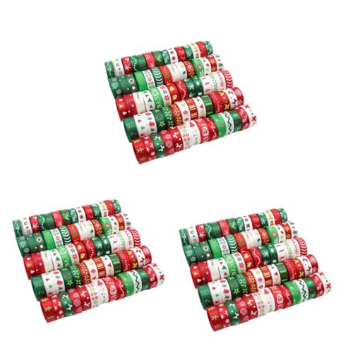 Tofficu 3Er-Packungen Dekorband Weihnachtsband Stoffband bunt Weihnachtsfarbband Zierband Geschenkverpackungsband dekoratives Band Polyester von Tofficu