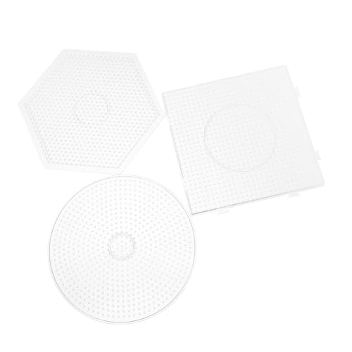 Tofficu 3Stücke Sicherungsperlen Bretter Transparente Kunststoff Stecktafeln für DIY Pädagogisches Werkzeug Formen für Bastelprojekte Robust und Leicht von Tofficu