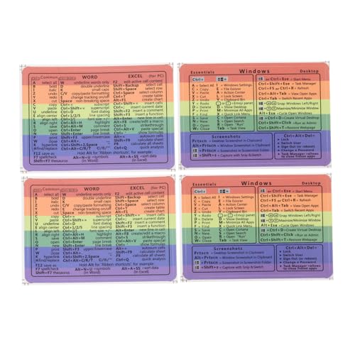 Tofficu 4 Blätter Aufkleber Mit Tastenkombinationen Transparente Aufkleber Referenzaufkleber Computeraufkleber Aufkleber Für Scrapbooking Laptop-aufkleber Laptop-zubehör Papier von Tofficu