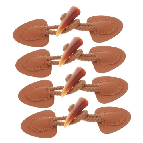Tofficu 4 Paare Dekorative Knebelknöpfe aus Resin im Horn look Baumwollseil zum Annähen Verschlussknöpfe für Mäntel Windjacken Strickjacken Langlebige DIY accessoires von Tofficu
