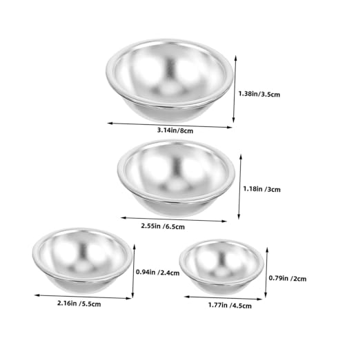 Tofficu 4 Paare Halbkreis Aluminiumlegierung Backform für DIY Badebomben und Bath Salts Handgemacht Kugelform DIY Gießformen für Dekorative Badekugeln Teiliges von Tofficu