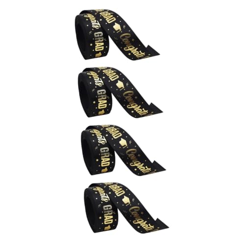 Tofficu 4 Rollen Abschlussband Chiffonband Quaste Hintergrund Seidenband Girlande Satinband Blumenstrauß Grünes Band Zum Verpacken Verpacken Große Geschenkpapierschleife von Tofficu