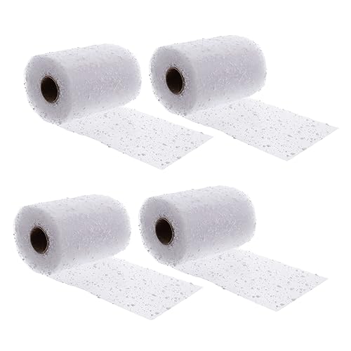 Tofficu 4 Rollen Blumen-geschenkpapier Maschenband Für Kränze Schneegitter Schleife Band Zum Verpacken Weihnachtsnetzband Netzwickel Schneeflockenband Weihnachtsband Weiß Garn Tofficu 4 Rollen Blumen-geschenkpapier Maschenband Für Kränze Schneegitter Schleife Band Zum Verpacken Weihnachtsnetzband Netzwickel Schneeflockenband Weihnachtsband Weiß Garn von Tofficu
