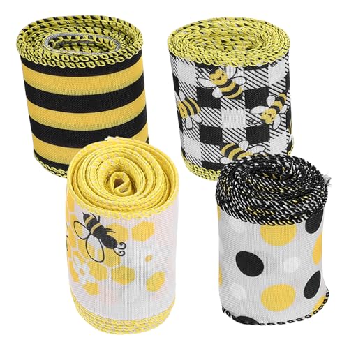 Tofficu 4 Rollen Bunte Bänder für DIY Dekorationen Verpacken und Basteln Langlebig und Leicht zu Schneiden für und Kreative Projekte von Tofficu