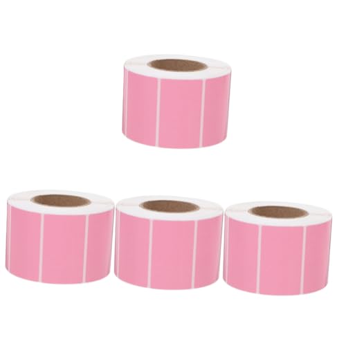 Tofficu 4 Rollen Express-Etiketten Nachfüllung kleine Klebeetiketten Thermoetikettenpapier aus Kabel namensaufkleber aufkleberpapier selbstklebende Adressetiketten thermisches Etikett Rosa von Tofficu