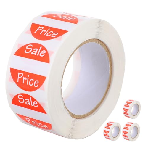 Tofficu 4 Rollen Selbstklebende Sticker mit Je Preisetiketten für Einzelhandel und Supermarkt Langlebige Verkaufsaufkleber für Rabatte und Preisauszeichnung im Geschäft Tofficu 4 Rollen Selbstklebende Sticker mit Je Preisetiketten für Einzelhandel und Supermarkt Langlebige Verkaufsaufkleber für Rabatte und Preisauszeichnung im Geschäft von Tofficu