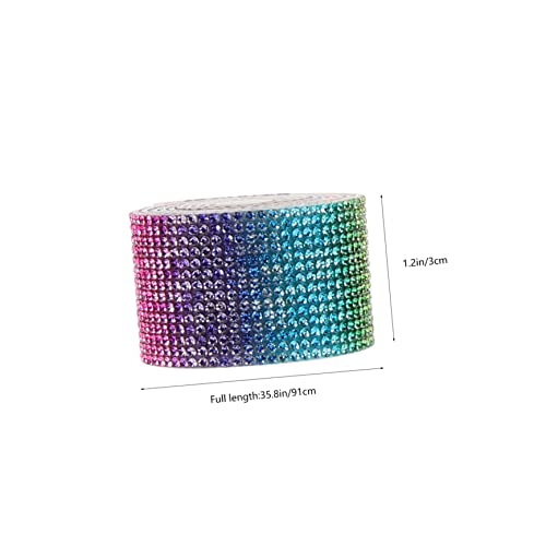 Tofficu 4 Rollen Selbstklebendes Strassband mit Funkelnden Kristall Diamanten Breit DIY Dekorationsband für Basteln Schmuck Handyhüllen und Party Langlebig Glitzernd von Tofficu