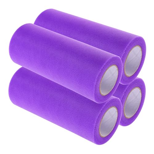 Tofficu 4 Rollen Tüllrolle Mittlere Steifigkeit Tiefviolett Pack Vielseitiges DIY Mesh Band für Geschenkverpackung Festivaldekoration Handwerk und Partygestaltung Tofficu 4 Rollen Tüllrolle Mittlere Steifigkeit Tiefviolett Pack Vielseitiges DIY Mesh Band für Geschenkverpackung Festivaldekoration Handwerk und Partygestaltung von Tofficu