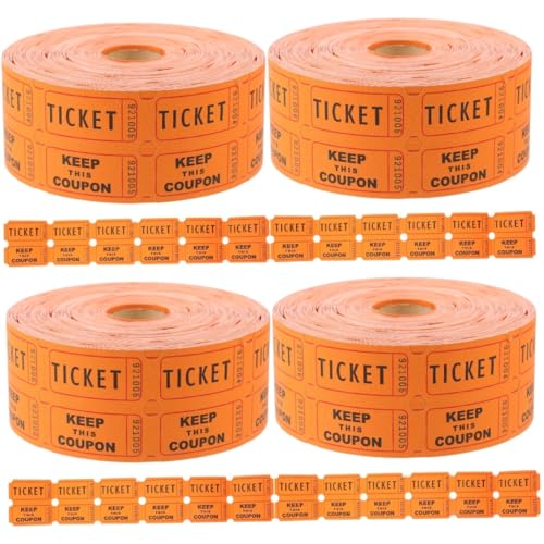Tofficu 4 Rollen Universaltickets Eintrittskarte Für Veranstaltungen Los Tickets Etiketten Eintrittskarten Für Veranstaltungen Etiketten Für Tombola-tickets Fundraising Papier von Tofficu