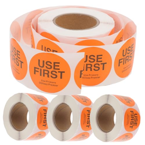 Tofficu 4 Rollen Verwenden Sie Prioritäts-Tags Aufkleber Etikettenhersteller Gadgets Zutat Planke Liner Lagerungsetiketten Haftetiketten Etikett für Restaurant Lebensmitteletiketten Orange Tofficu 4 Rollen Verwenden Sie Prioritäts-Tags Aufkleber Etikettenhersteller Gadgets Zutat Planke Liner Lagerungsetiketten Haftetiketten Etikett für Restaurant Lebensmitteletiketten Orange von Tofficu
