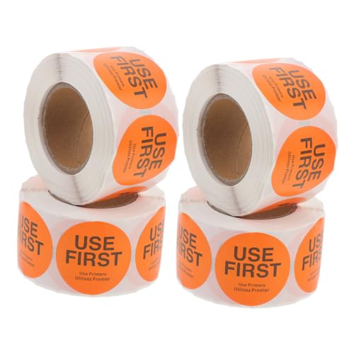 Tofficu 4 Rollen Verwenden Sie Prioritäts-tags Schild Wiederverwendbar Inventar Namensetiketten Tasche Markieren Bindestrich Etiketten Aufkleber Würze Inhaber Orange Kupferplattenaufkleber von Tofficu