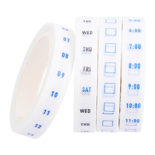 Tofficu 4 Rollen Washi Tape Set Zeitmanagement Klebeband für Planer und Journale Dekorativ und Funktional zum Markieren Wichtiger Aufgaben Kreativen Gestaltung von Scrapbooks von Tofficu