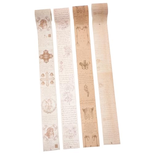 Tofficu 4 Rollen Washi Tape Vintage Muster Japanisches Papier Klebeband DIY Scrapbooking Dekoratives Klebeband für Tagebücher Geschenkboxen Basteln Party Supplies von Tofficu