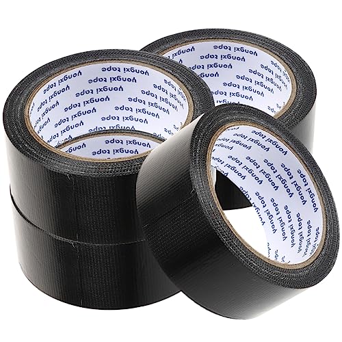 Tofficu 4 Rollen Wasserdichtes Gewebeband verpackungen packwürfel wasserdichte klebeband pfeifenband марля Stoff Bad teppich reparaturband Klebeband schwarz Polyethylen und Gazefaser Black von Tofficu