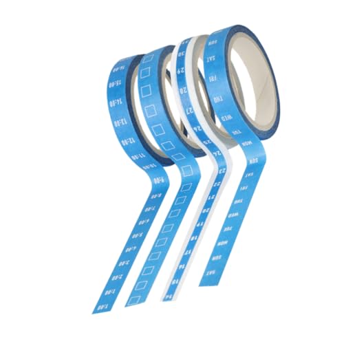 Tofficu 4 Rollen Zeit Und Papierband Dekoratives Tagebuch Journaling DIY Tägliches Scrapbook Büroprodukte Buch Washi Tape Planer Klebeband Planer Washi Tape Farbiges Abdeckband von Tofficu