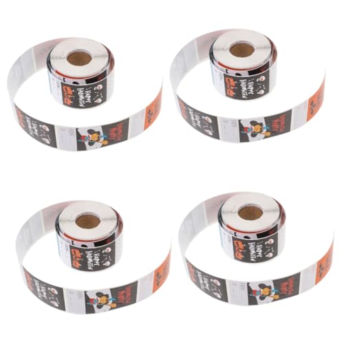 Tofficu 4 Rollen empfindliche Dichtungsaufkleber halloween basteln halloween costume geschenkkartons halloween Aufkleber für Halloween-Einladungskarten multifunktionaler Aufkleber von Tofficu