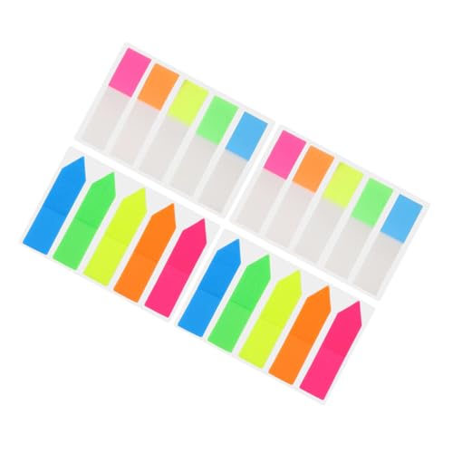 Tofficu 4 Sätze Bunte Haftnotizen Seitenmarkierer Selbstklebende Halbtransparente Memo Pads mit Design Wiederablösbar für Schule Büro und Zuhause Platzsparend und Leicht Tragbar von Tofficu