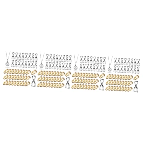 Tofficu 4 Sätze Charm-armband-kette Stifte Kettenständer Schmuck Herstellen Schmuckherstellung Diy Halsketten-anhänger-verschlüsse Diy-anhängerverschlüsse Metall Messing 100 Stück * 4 von Tofficu