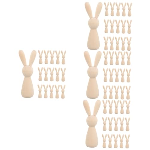 Tofficu 4 Sätze Diy Holzkaninchen Figuren Unvollendete Holz Dekorationen Für Schreibtisch Für Bastelprojekte Und Osterdekoration Für Partys 16 Stück * 4 von Tofficu