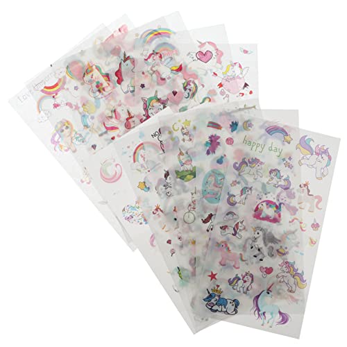 Tofficu 4sätze Einhorn Aufkleber Aus Washi- Dekorative Scrapbook Aufkleber Für Diy Handgemachte Sticker Hochviskose Leicht Abziehbar Zufällige Stile von Tofficu