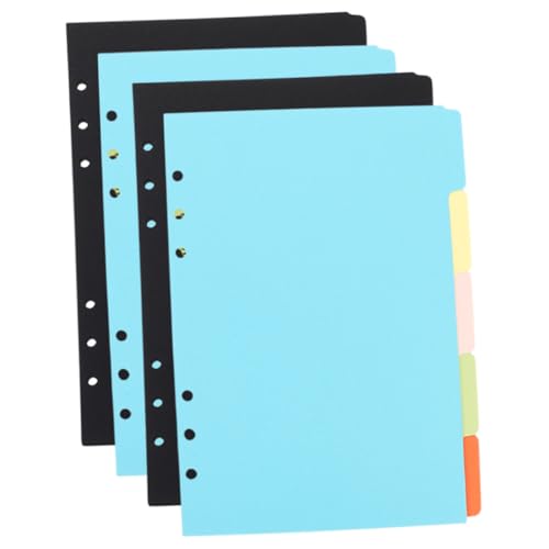 Tofficu 4 Sätze Farbige Notizbuch Trennblätter Abnehmbare Indexseiten Langlebige Ordner Trenner für Notizblock und Journal Bürobedarf von Tofficu