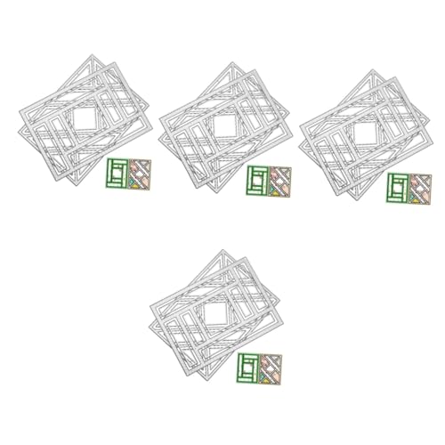 Tofficu 4 Sätze Fotorahmen-dekorationsstanze Schneiden Album Metall Schneideschablone Scrapbooking-schneideschablone Hintergrundstanzungen Stanzformen Für Grußkarten Silver 2 Stück * 4 von Tofficu