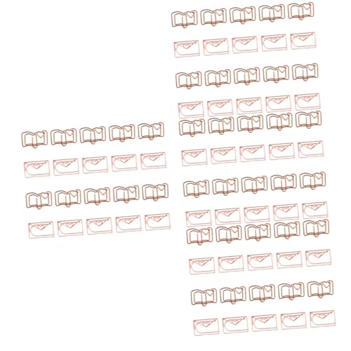 Tofficu 4 Sätze Geformte Büroklammer Multi-gebrauchspapierclips Büroklammern Büroartikel Büromaterial Datei-clip Schreibtischzubehör Für Studenten Rostfreier Stahl Rose Gold 20 Stück * 4 von Tofficu