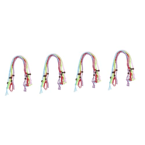 Tofficu 4 Sätze Gewebter Anhänger Netztasche Drahthalter Schublade Makramee Telefon Lanyard Kettenring Lanyards Samtteiler Kordel Halsketten Ausstellungsständer 5 Stück * 4 von Tofficu