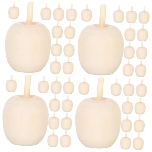 Tofficu 4 Sätze Holzpilz -obst -ornamente Realistische Falsche Früchte Künstliche Obstdekoration Holzmalerei-handwerk Künstliche Früchte Leeres Obsthandwerk Hölzern Khaki 12 Stück * 4 von Tofficu