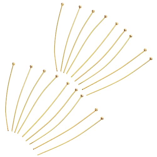 Tofficu 4 Sätze Kugel-schmucknadel Schmuckzubehör Für Die Herstellung Von Schmuck Groß Hand Schmuck Armband Zubehör Halskettenstifte Ohrringe Für Die Schmuckherstellung Golden 50 Stück * 4 von Tofficu