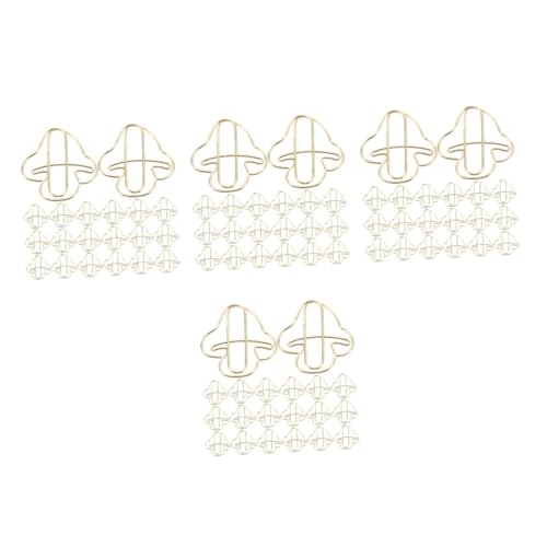 Tofficu 4 Sätze Pilz Büroklammer Büroklammern Büroklammern Pilz Clips Pilz Bürobedarf Clips Bürobedarf Pilz Schreibtisch Accessoires Eisen Golden 20 Stück * 4 von Tofficu