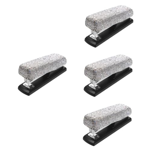Tofficu 4 Sätze Praktischer Metall Heftgerät Ergonomisches Design für Büro Schule und Zuhause Glänzende Hochwertiges Heftgerät für Müheloses Heften von Tofficu