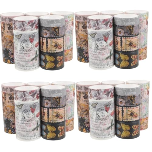 Tofficu 4 Sätze Scrapbooking Tape Blumen Farbig Sammelklebeband Schmetterling Aufkleber Handmade Washi-tape Diy-klebeband Washi Tape Zum Aufzeichnen Dekorative Bänder 17 Rollen * 4 von Tofficu