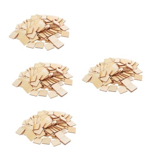 Tofficu 4 Sätze Unbehandelte Holzquadrate Für Diy Bastelprojekte Blanko Holzplatten Gestalten Praktische Holzstücke Für Bastelideen 100 Stück * 4 von Tofficu